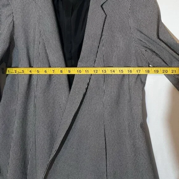 Estelle And Finn Coat Jacket Women's Y2K Size 10 Houndstooth Open Front Pads - Picture 5 of 10